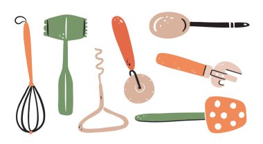 Mutfak gereçleri el çizimi vektör çizimi