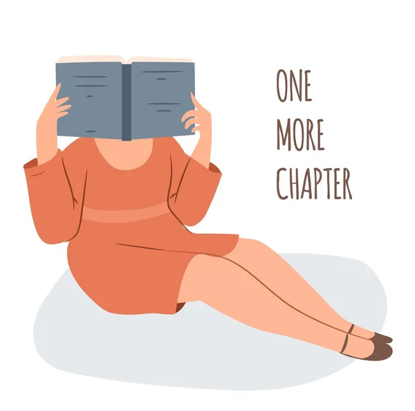Woman Dress Reading Book Once More Chapter Character — ストックベクタ