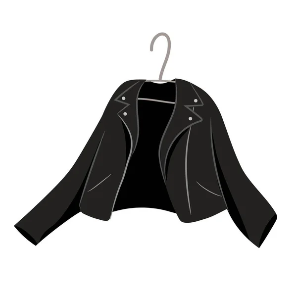 Chaqueta Cuero Vectorial Aislada Blanco Traje Primavera Otoño — Vector de stock