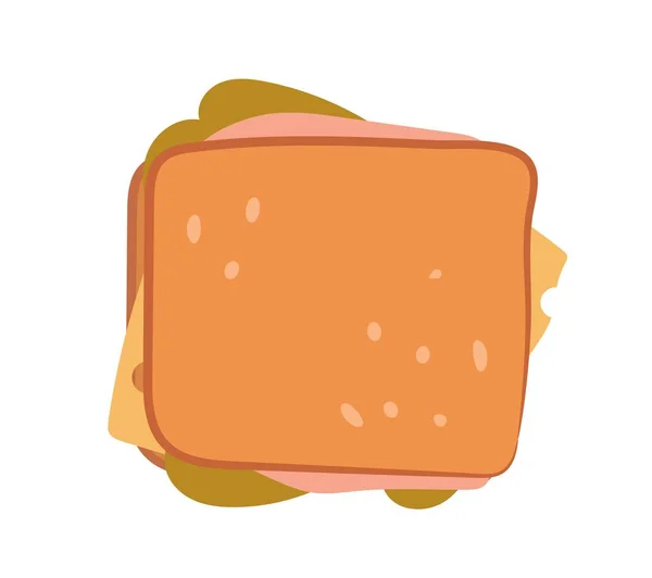 Sandwich Vectoriel Isolé Sur Blanc Petit Déjeuner Concept Collation — Image vectorielle