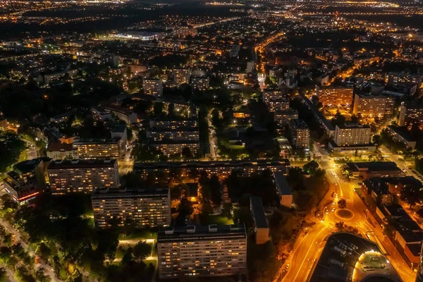 Вроцлав Ночью Панорама Города Высоты Польша — стоковое фото