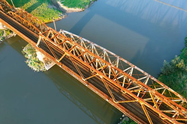 Antiguo Puente Ferroviario Sobre Río Odra Polonia —  Fotos de Stock