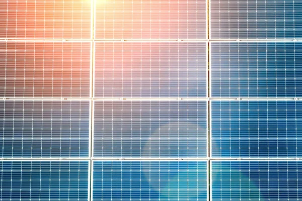 Blå Solpanel Närbild För Bakgrund Alternativ Energikälla — Stockfoto