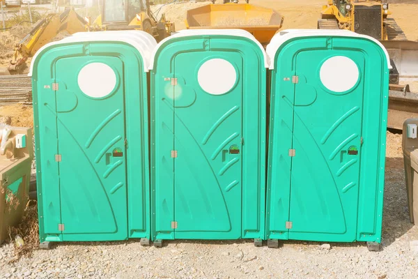 Portable Toilets Dry Closets Construction Site — Stock Photo, Image