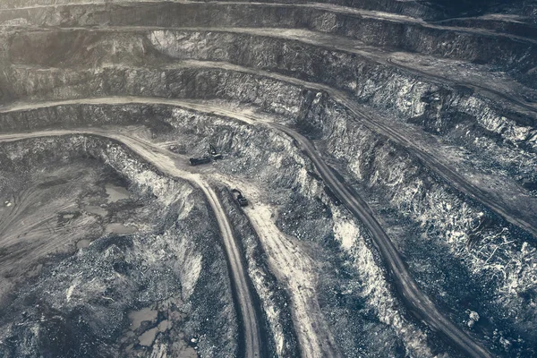 Enormi Rocce Una Cava Granito Una Vista Una Grande Altezza — Foto Stock