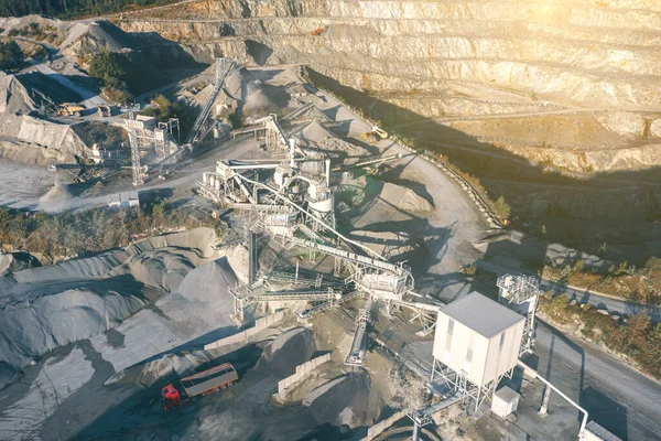 Mining Equipment Crushing Stone Ore Beneficiation Plant Aerial Photography — Stock Photo, Image