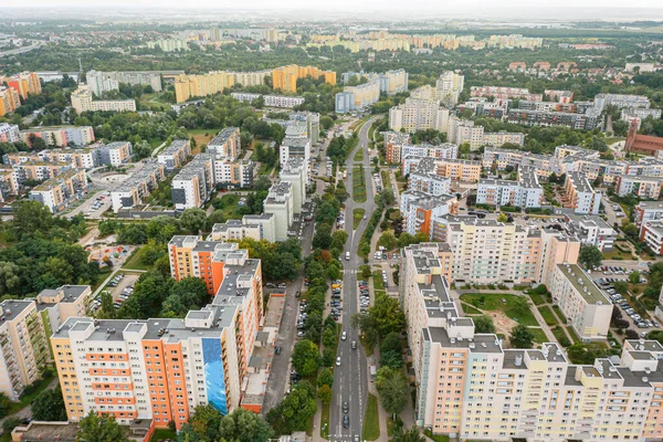 Aerial View City Wroclaw Residential Areas Summer Time — Stock Photo, Image