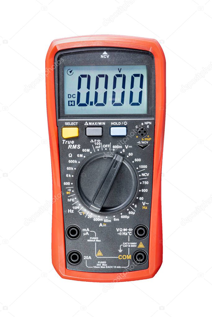 Digital multimeter isolated on the white background