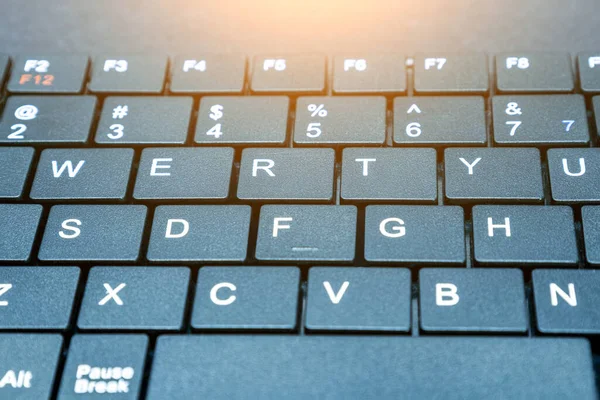 Computer Keyboard Close Black Background — Stock Photo, Image