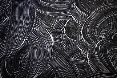 Siyah arka planda su köpüğü dokusu. Beyaz köpük dokusu. Deterjan