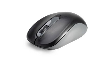 Beyaz izole arkaplanda kablosuz bilgisayar faresi