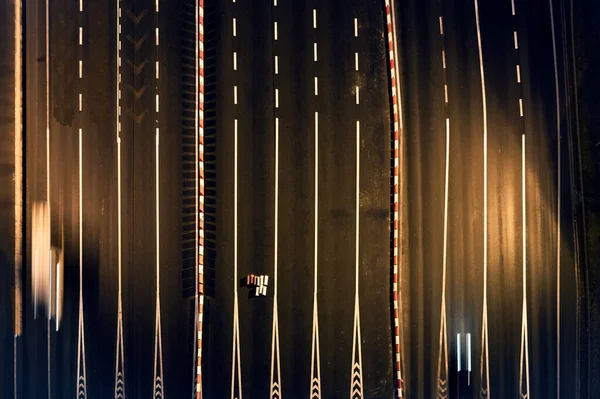 Highway Many Passages Close Aerial View Drone — Stock Photo, Image