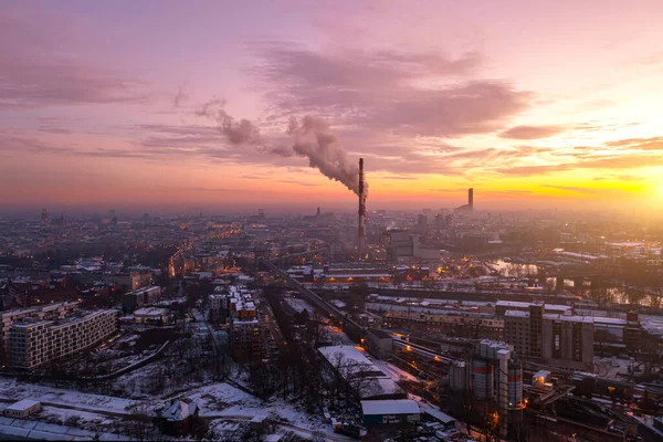 Industrial Area City Height Pollution City Nearest Factories Factories Located — Stock Photo, Image