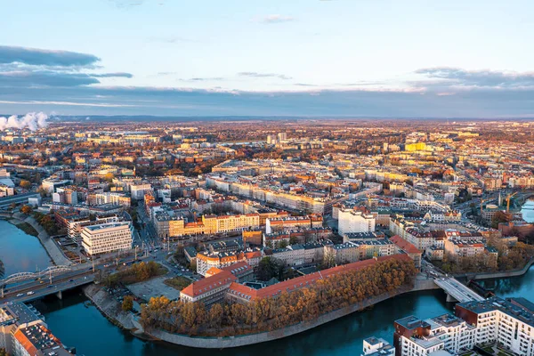 Luftaufnahme Der Stadt Breslau Panorama Einer Alten Europäischen Stadt Aus — Stockfoto