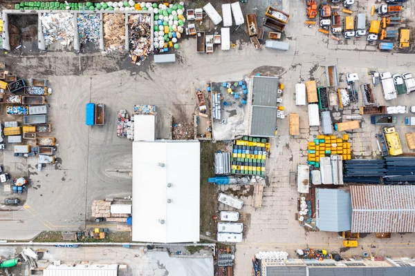 Sacco Contenitori Raccolta Della Spazzatura Della Città Smistamento Lavorazione Della — Foto Stock