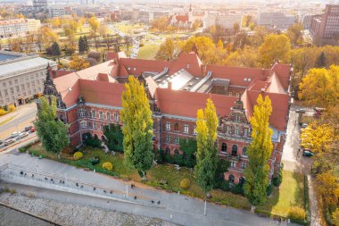 Wroclaw, Polonya 'daki Ulusal Müze' nin hava görüntüsü
