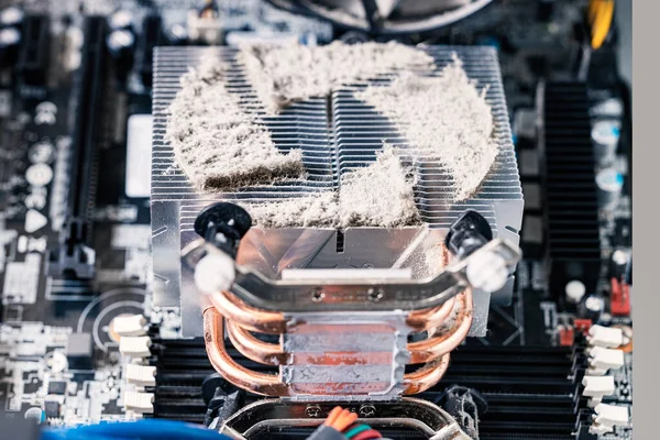 Thermal Copper Pipes Heatsink Mounted Computer Processor Cooling System — 스톡 사진
