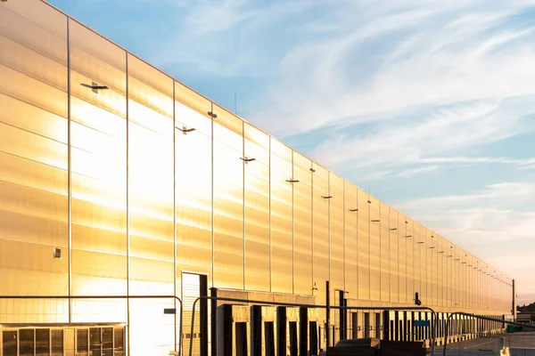 Large Logistics Warehouse Storing Sorting Goods View Building —  Fotos de Stock