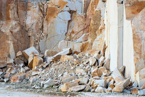 View Crumbling Rock Stones Fall Cliff Sandy Cliffs — Foto Stock