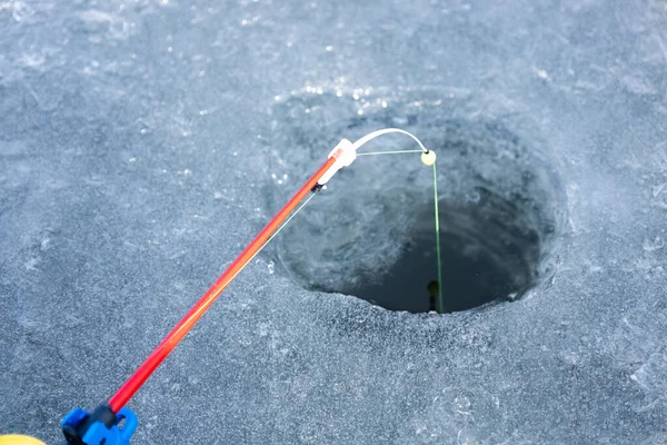 Ice Winter Season Ice Hole Fishing — ストック写真