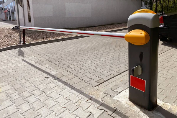 Automatic Barrier Closes Passage Paid Parking — Foto Stock