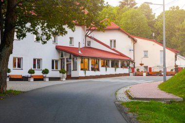 Small cozy cafe by the road, rustic cafe