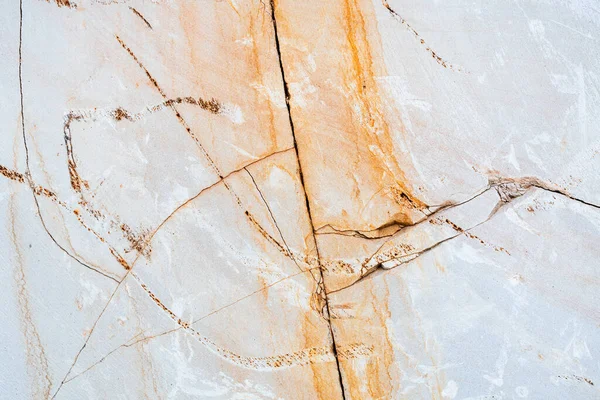 Texture Sandstone Many Cracks Orange White — Stockfoto
