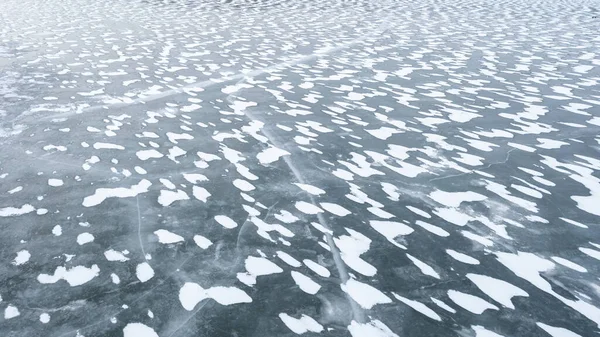 Frozen River Covered Snow Winter Ice Background — Zdjęcie stockowe