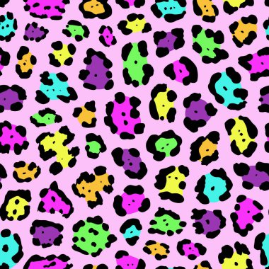 Gökkuşağı Jaguar deseni. Gökkuşağı hayvan deseni. Jaguar deseni. Hayvan izi. Gökkuşağı hayvan izi. Duvar kağıdı, kumaş, ceket, tekstil, moda vs. için iyi.