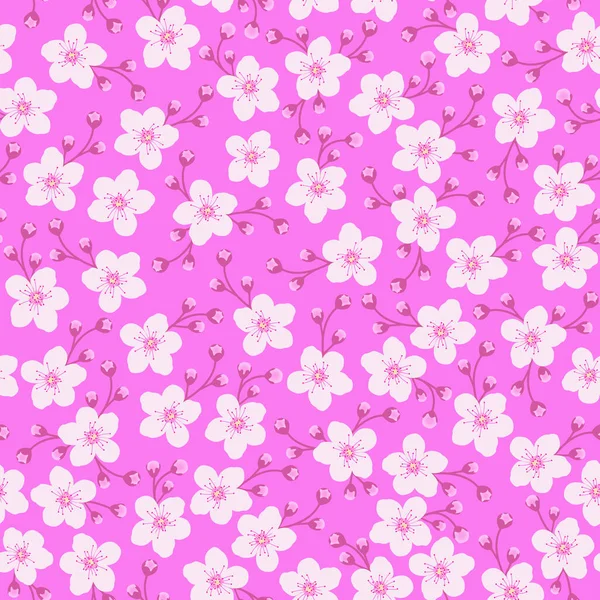 Flor Cerezo Patrón Sin Costura Patrón Kimono Patrón Floral Rosa — Vector de stock