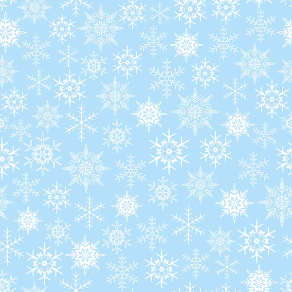白雪或白冰无缝图案 蓝色背景冻结 — 图库矢量图片