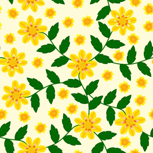 yellow floral seamless pattern in the summer garden.