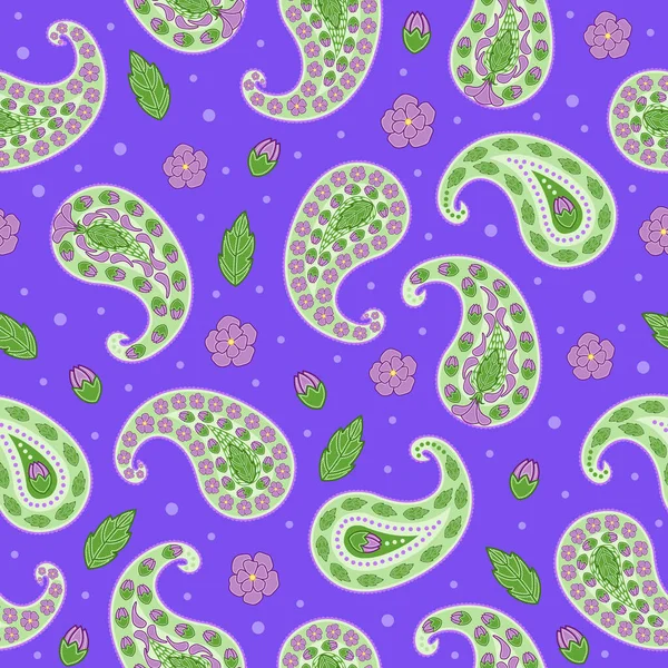 green and purple floral paisley seamless pattern. good for fabric, textile, fashion, dress, etc.