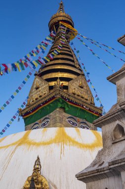 Katmandu, Nepal 'deki Maymun Tapınağı. 12 Aralık 2021