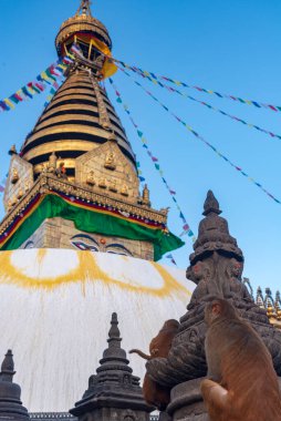 Katmandu, Nepal 'deki Maymun Tapınağı. 12 Aralık 2021