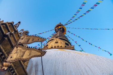 Katmandu, Nepal 'deki Maymun Tapınağı. 12 Aralık 2021