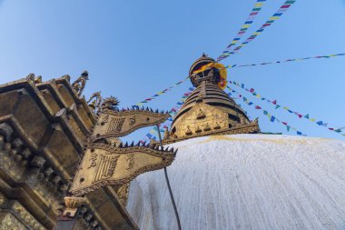 Katmandu, Nepal 'deki Maymun Tapınağı. 12 Aralık 2021