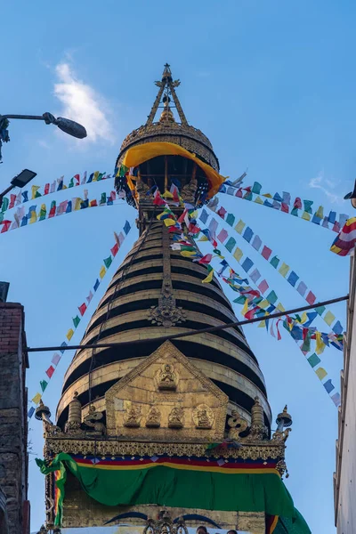 Templo Dos Macacos Katmandu Nepal Dezembro 2021 — Fotografia de Stock