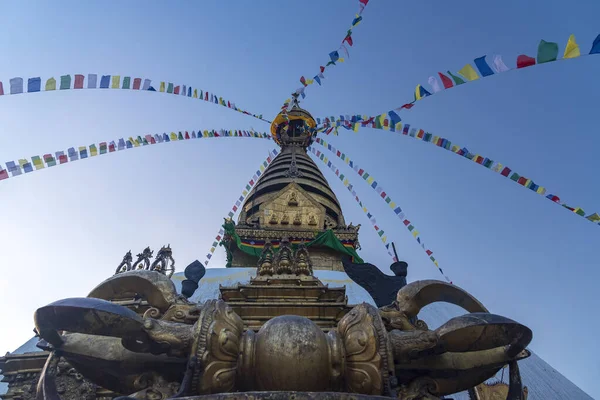 Templo Dos Macacos Katmandu Nepal Dezembro 2021 — Fotografia de Stock