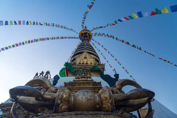 Templo Dos Macacos Katmandu Nepal Dezembro 2021 — Fotografia de Stock