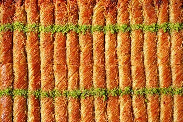 Top uitzicht voedsel patroon textuur van Turkse baklava — Stockfoto