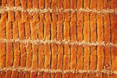 Türk baklavasının üst görünüm gıda dokusu