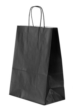 Düz kağıt alışveriş torbası beyaz arkaplanda izole