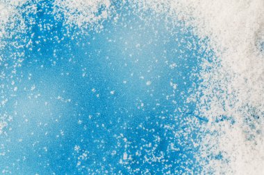 Kış buzlu mavi arkaplan karlı, kopyalama alanı
