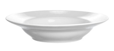 Beyaz arka planda izole edilmiş seramik beyaz kase