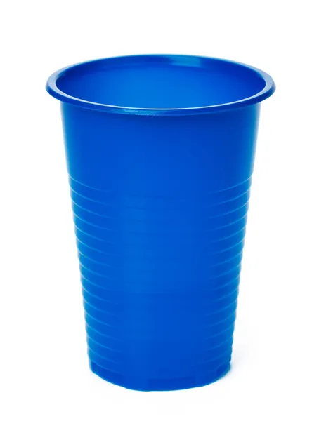 Close up of plastic cup on white background — Stock Photo, Image