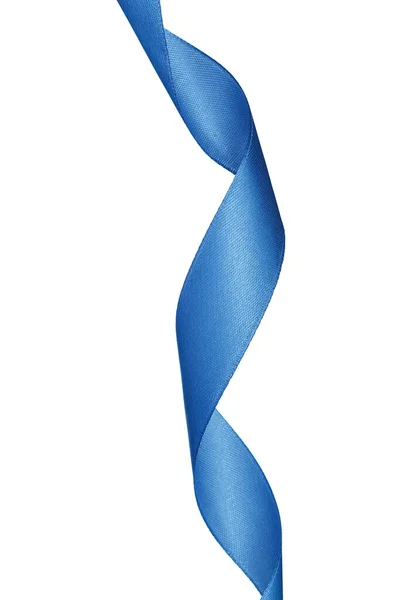 Dark blue satin ribbon isolated on white background — Stock Photo, Image