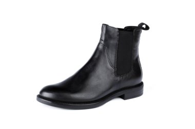 Kış kadın deri çizmeler beyaz arka plan izole