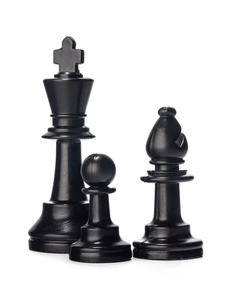 Schwarze Schachfigur isoliert auf weißem Hintergrund — Stockfoto