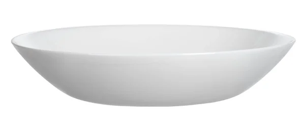 Керамічна біла миска ізольована на білому тлі — стокове фото